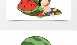 吃瓜图片手绘,手绘描绘的夏日吃瓜时光