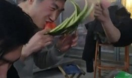 情侣和朋友吃瓜,情侣与好友共享欢乐时光