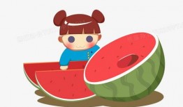 吃瓜图片手绘,手绘描绘的夏日吃瓜时光